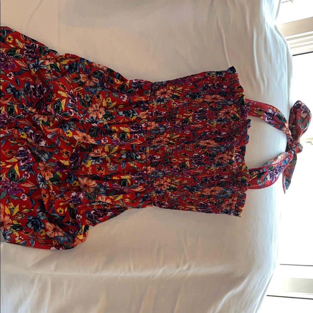 Floral Red Mini Dress - Picture 2 of 2